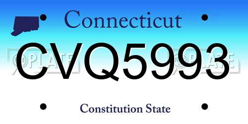 CVQ5993 Connecticut License Plate
