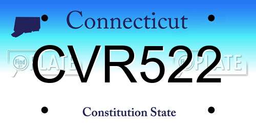 CVR522 Connecticut License Plate