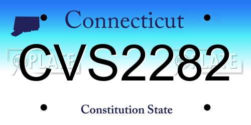 CVS2282 Connecticut License Plate