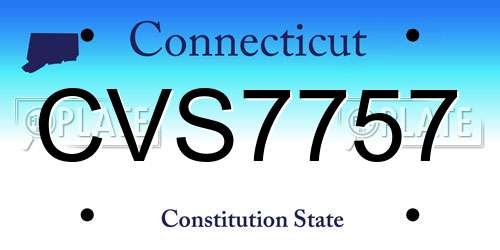 CVS7757 Connecticut License Plate