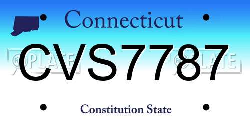 CVS7787 Connecticut License Plate