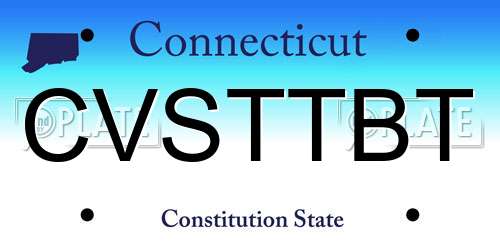 CVSTTBT Connecticut License Plate