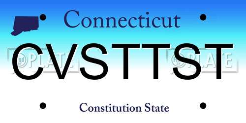 CVSTTST Connecticut License Plate