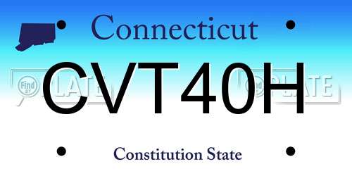 CVT40H Connecticut License Plate