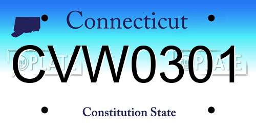 CVW0301 Connecticut License Plate
