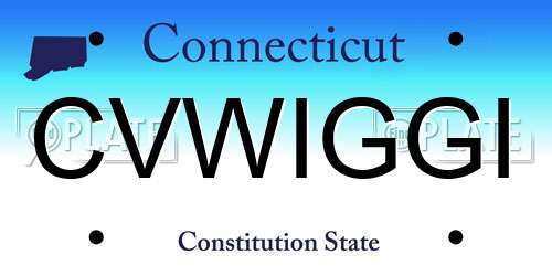 CVWIGGI Connecticut License Plate