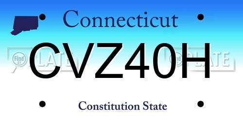 CVZ40H Connecticut License Plate
