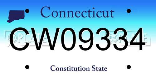CW09334 Connecticut License Plate