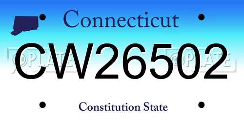 CW26502 Connecticut License Plate