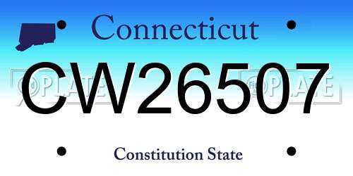 CW26507 Connecticut License Plate