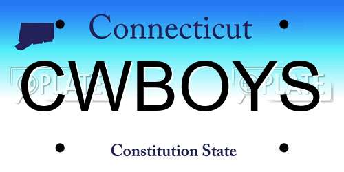 CWBOYS Connecticut License Plate