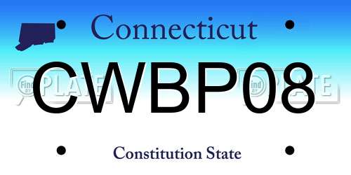 CWBP08 Connecticut License Plate