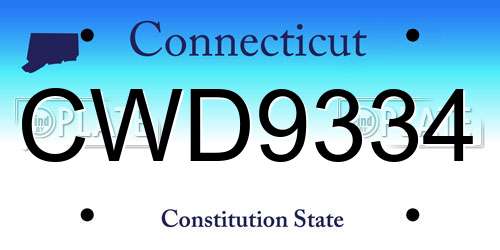 CWD9334 Connecticut License Plate