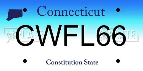 CWFL66 Connecticut License Plate