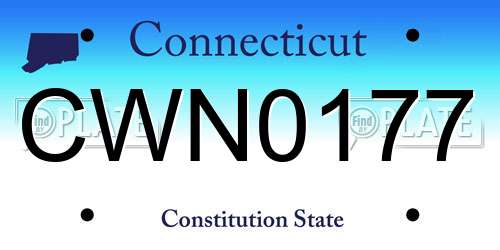 CWN0177 Connecticut License Plate