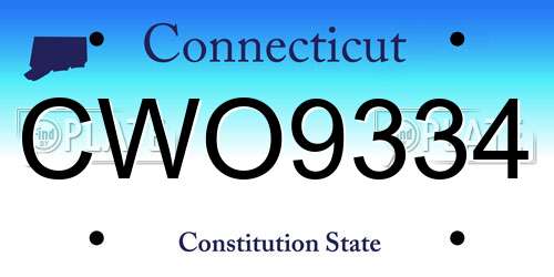 CWO9334 Connecticut License Plate