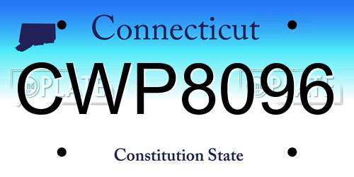 CWP8096 Connecticut License Plate
