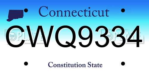 CWQ9334 Connecticut License Plate