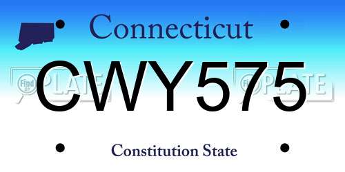 CWY575 Connecticut License Plate