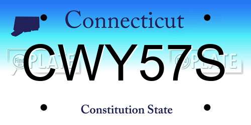 CWY57S Connecticut License Plate