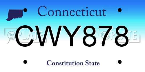 CWY878 Connecticut License Plate