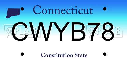 CWYB78 Connecticut License Plate