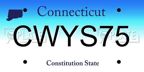 CWYS75 Connecticut License Plate