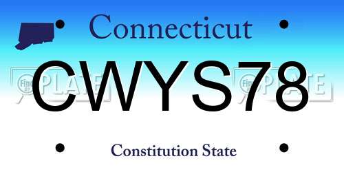 CWYS78 Connecticut License Plate