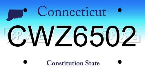 CWZ6502 Connecticut License Plate