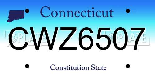 CWZ6507 Connecticut License Plate