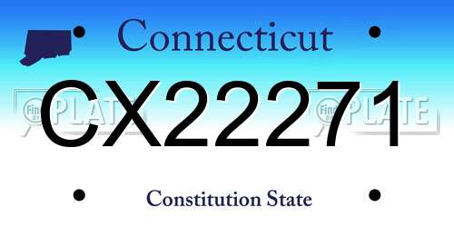 CX22271 Connecticut License Plate