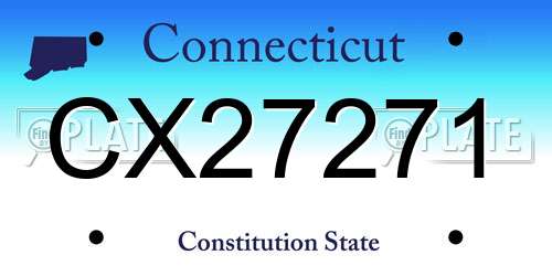 CX27271 Connecticut License Plate