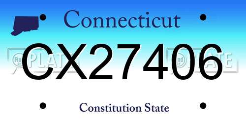 CX27406 Connecticut License Plate