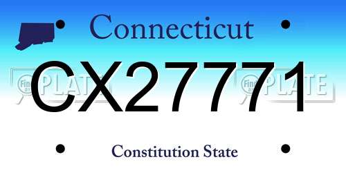CX27771 Connecticut License Plate