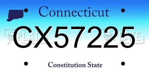 CX57225 Connecticut License Plate