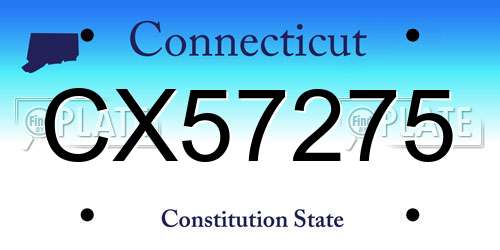 CX57275 Connecticut License Plate