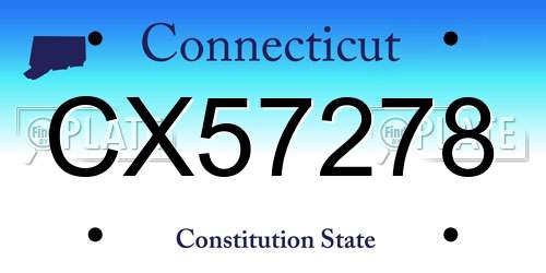 CX57278 Connecticut License Plate