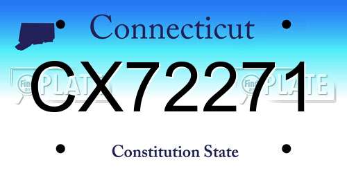 CX72271 Connecticut License Plate