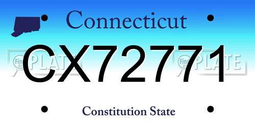 CX72771 Connecticut License Plate