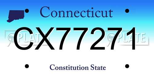CX77271 Connecticut License Plate