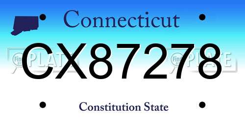 CX87278 Connecticut License Plate