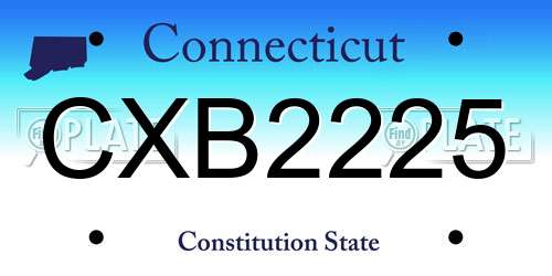 CXB2225 Connecticut License Plate