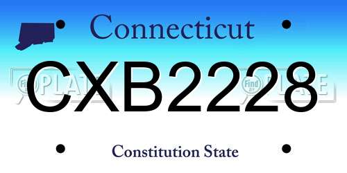 CXB2228 Connecticut License Plate