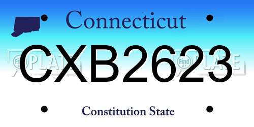 CXB2623 Connecticut License Plate
