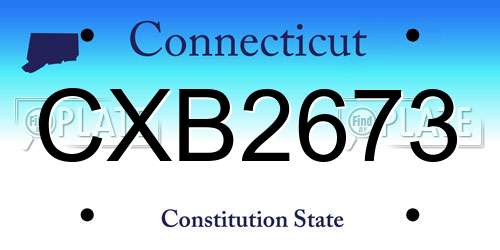 CXB2673 Connecticut License Plate