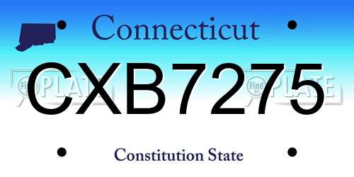CXB7275 Connecticut License Plate