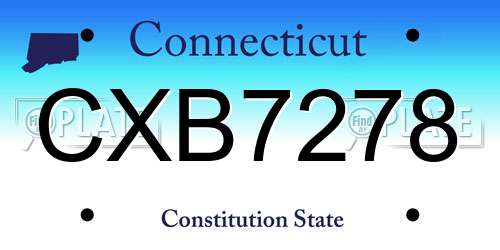 CXB7278 Connecticut License Plate