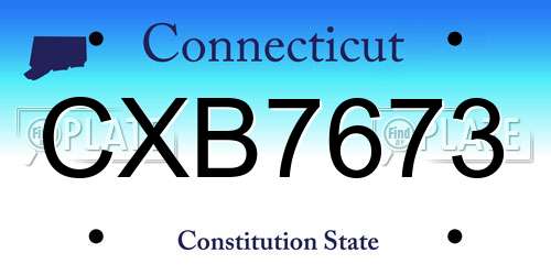 CXB7673 Connecticut License Plate