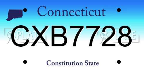 CXB7728 Connecticut License Plate