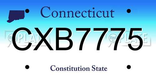 CXB7775 Connecticut License Plate